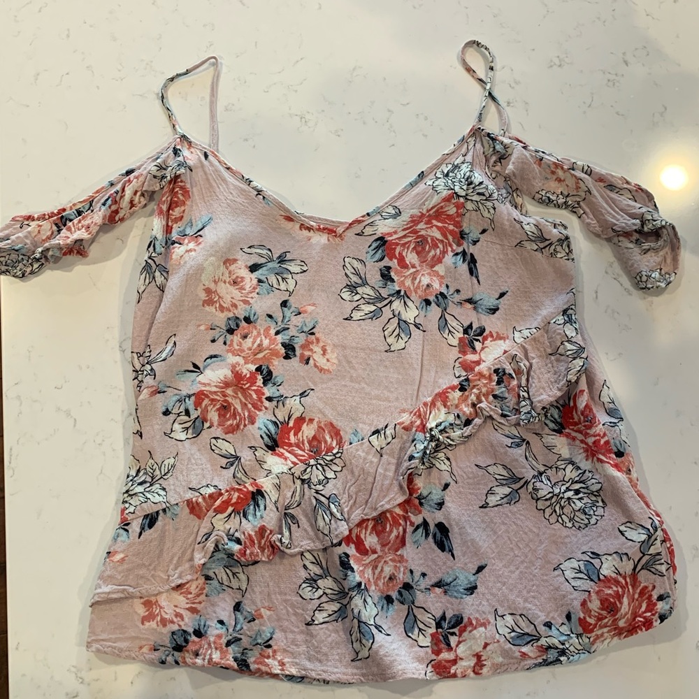 Francesca’s Floral Off the Shoulder Top, Size M